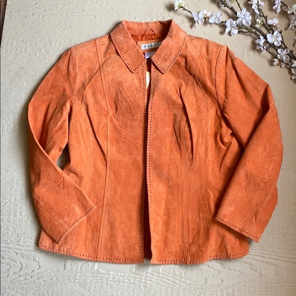 NEW Suede Leather Coldwater Creek Stitch Jacket - Picture 2 of 7